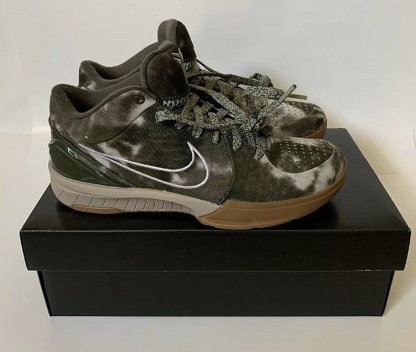 Nike,UNDFTD,Kobe 4  配色风格大变！军绿扎染 UNDFTD x Kobe 4 实物曝光！