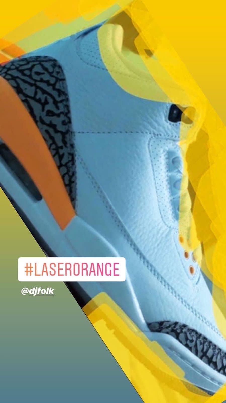 Air Jordan 3,Lase Orange,发售  爆裂纹太有元年味！小湖人 Air Jordan 3 渲染图曝光！