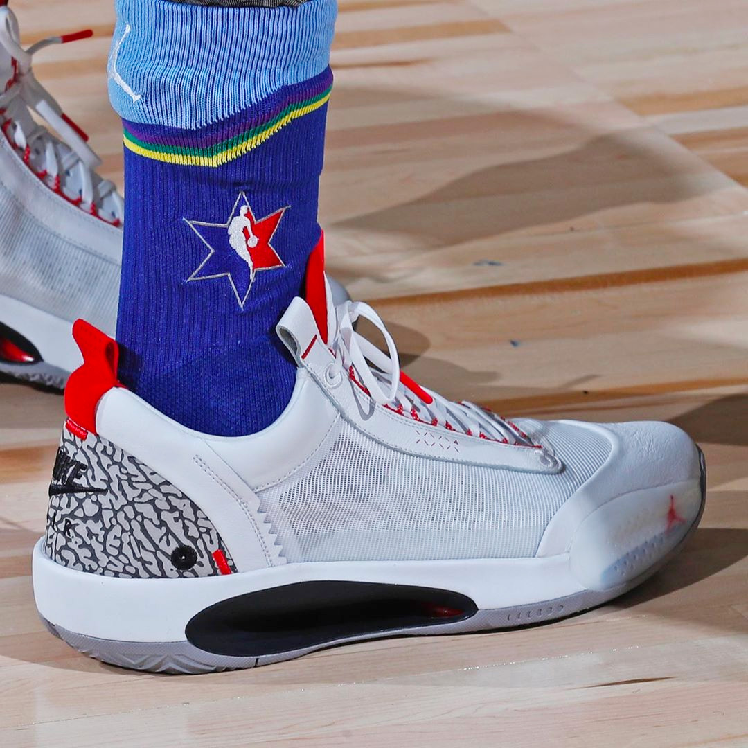 Air Jordan 34 Low,AJ34,发售,CZ77  经典爆裂纹元素！白水泥 Air Jordan 34 Low 有望市售！