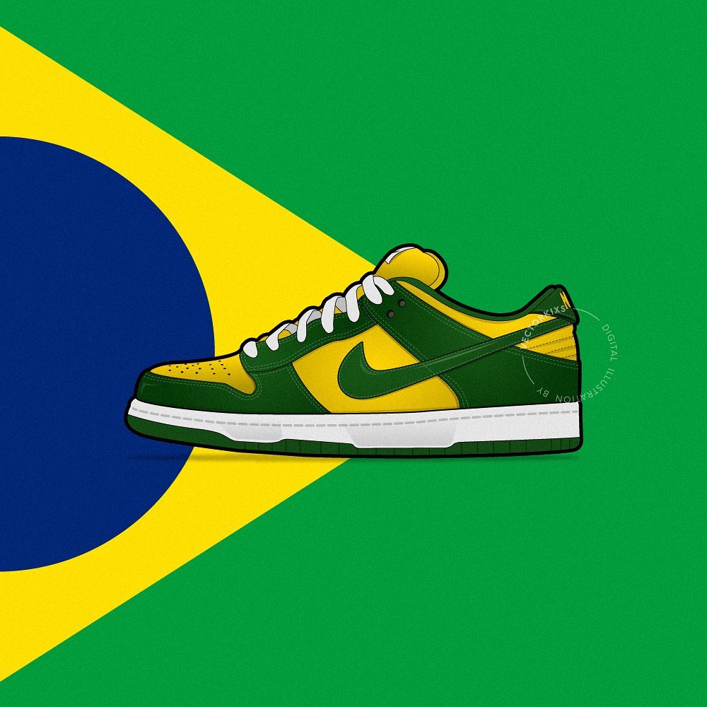 Dunk Low,Nike,Brazil,发售  市价接近翻 3 倍！今早发售的巴西 Dunk Low 你抢到了吗？