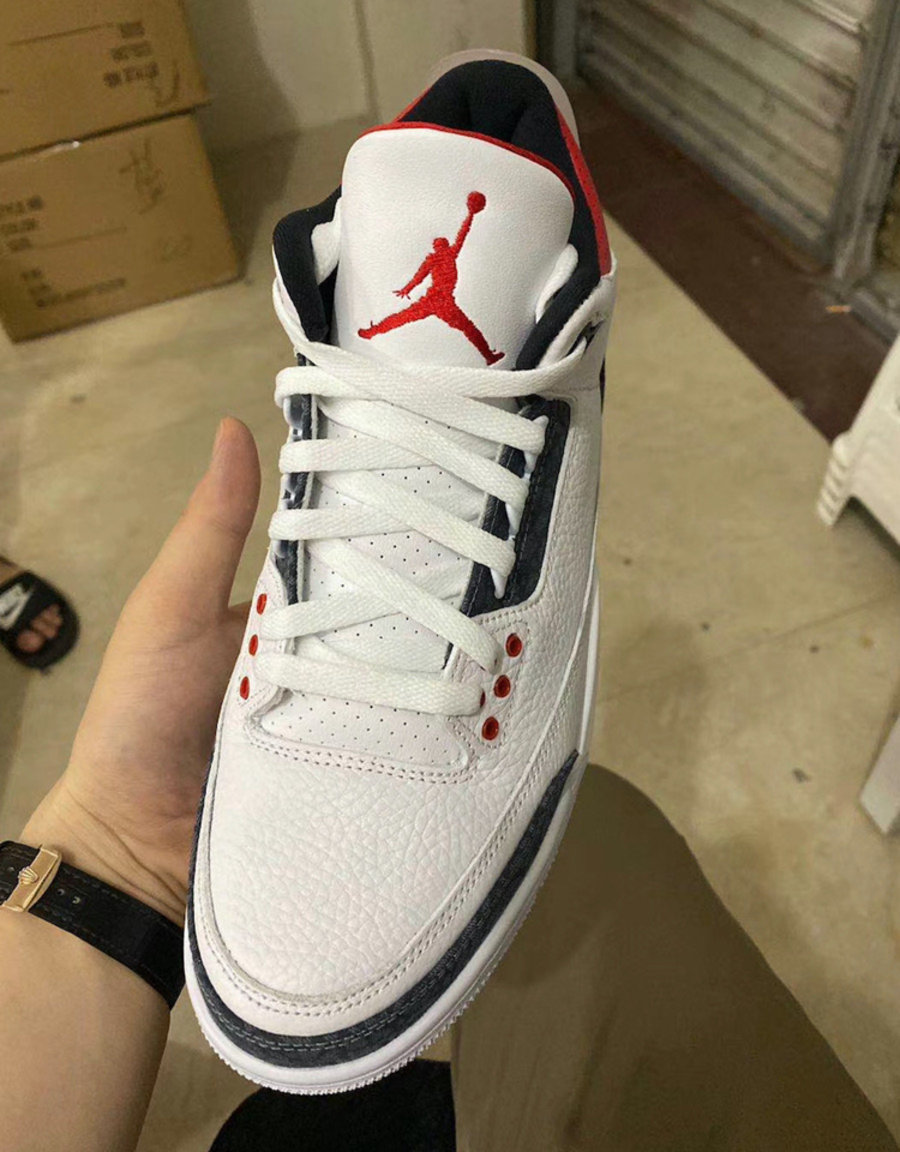 AJ,Air Jordan 3 SE,Denim,CZ643  新火焰红 Air Jordan 3 实物曝光！牛仔细节有点亮眼！