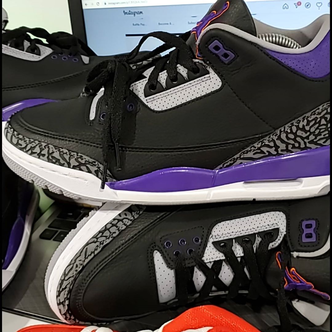 Air Jordan 3,AJ3,发售,CK9246-108  黑紫 AJ3 发售取消！不过还有一款湖人配色下月登场！