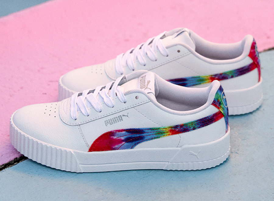 PUMA,Carina,Tie Dye,368670-01  扎染 Logo 点缀！全新 PUMA 小白鞋太有夏天的感觉！