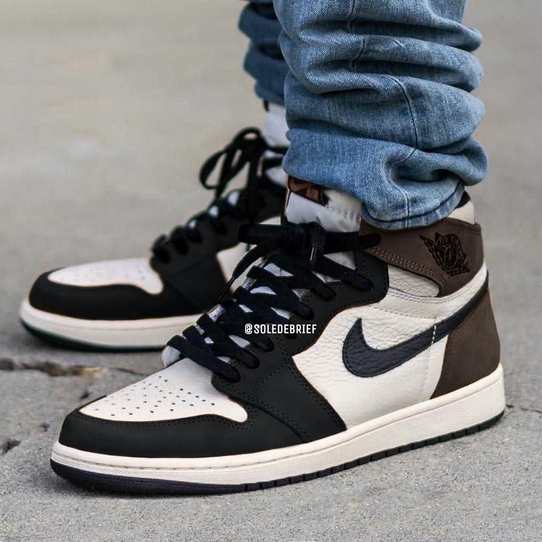 Air Jordan 1,Dark Mocha,555088  「小反勾」Air Jordan 1 上脚照首度曝光！11 月发售！