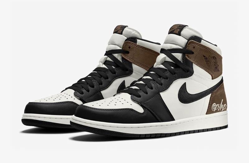 Air Jordan 1,Dark Mocha,555088  「小反勾」Air Jordan 1 上脚照首度曝光！11 月发售！