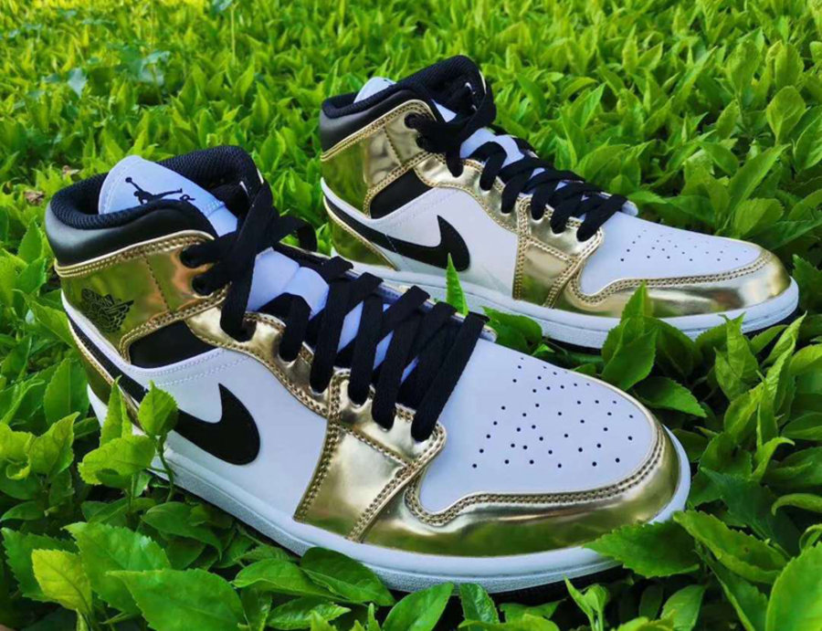 Air Jordan 1 Mid,Metallic Gold  金色才叫奢华！全新 Air Jordan 1 Mid 实物曝光！