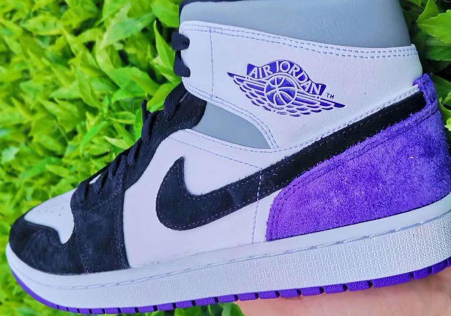 Jordan Brand,Air Jordan 1,AJ1  黑紫装扮颜值超高！全新配色 Air Jordan 1 Mid 实物曝光！