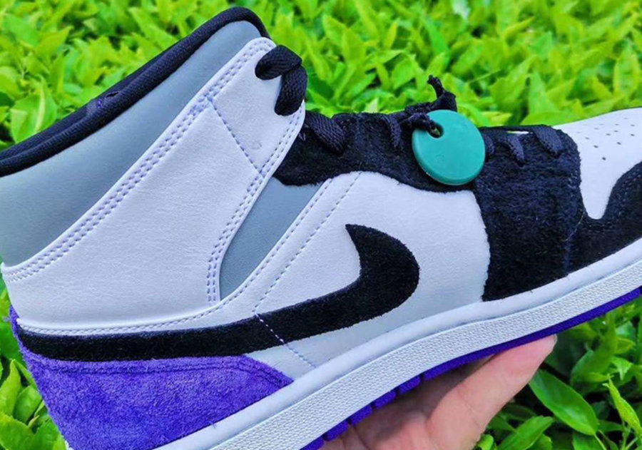 Jordan Brand,Air Jordan 1,AJ1  黑紫装扮颜值超高！全新配色 Air Jordan 1 Mid 实物曝光！