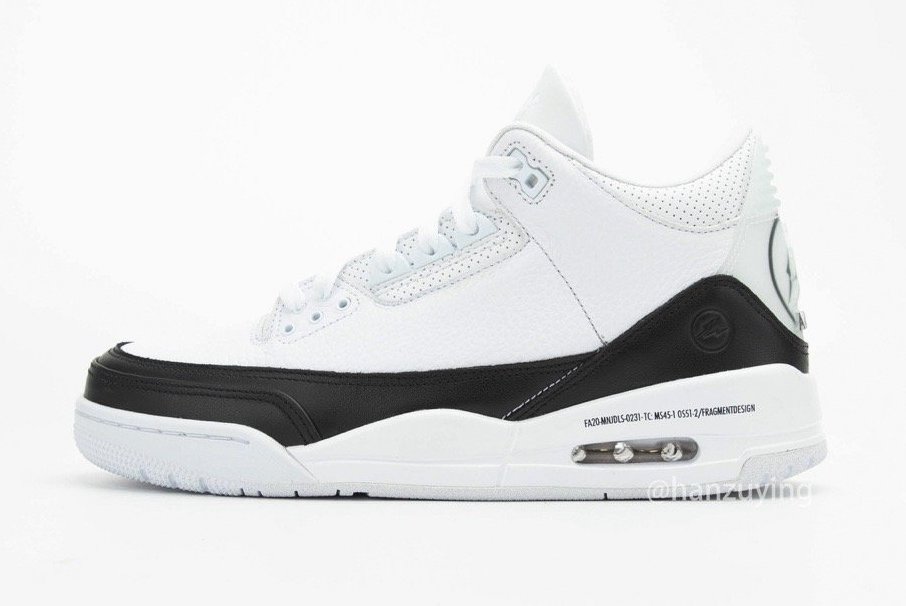 AJ3,Air Jordan 3,DA3595-100,Fr  这闪电 Logo 够大！藤原浩 Air Jordan 3 实物细节首次曝光！