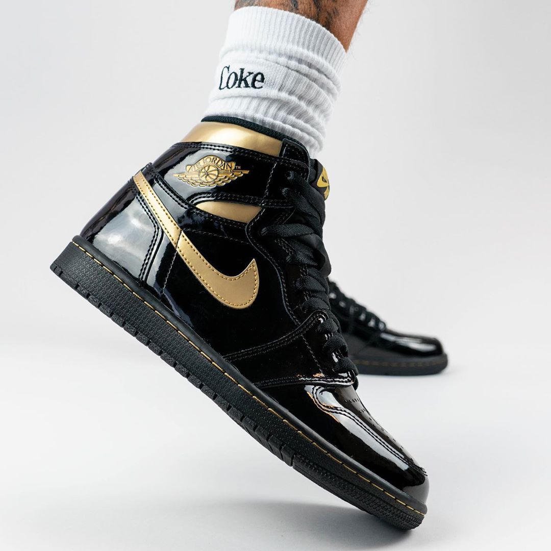 AJ1,Air Jordan 1,555088-032,发售  让人又爱又恨的黑金漆皮！全新 Air Jordan 1 年底发售！