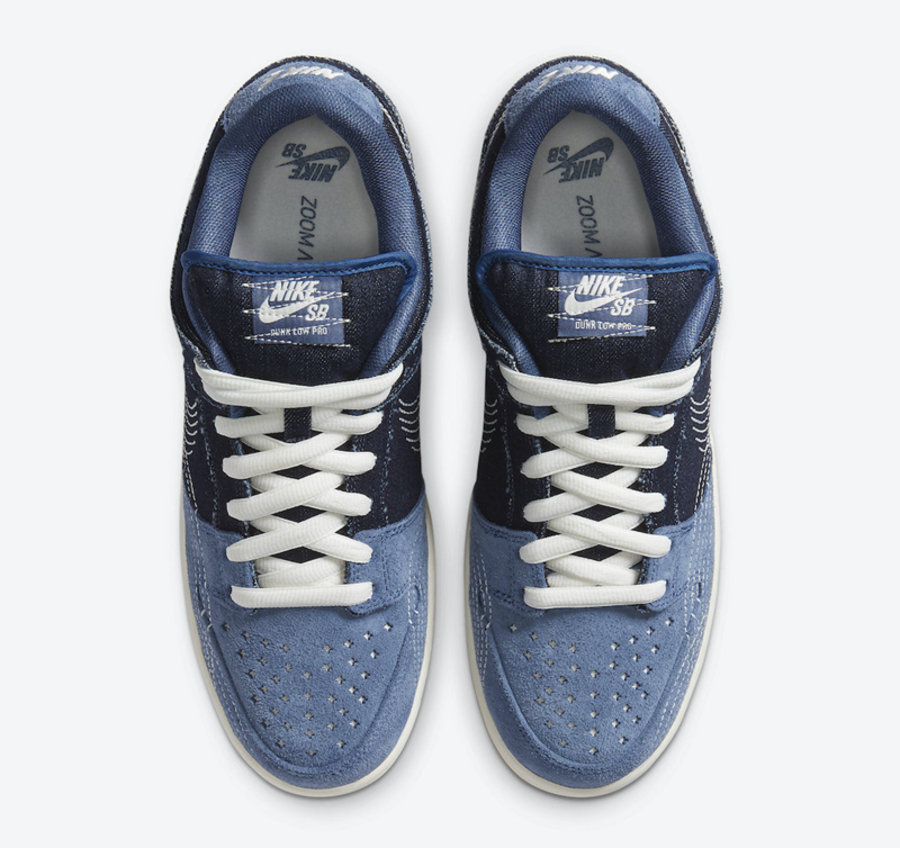 Nike SB,Dunk Low PRM,Sashiko,C  丹宁 + 翻毛皮 +车线 Swoosh！这双 Dunk SB Low 规格太高了！