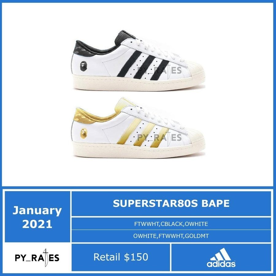 Bape,adidas Superstar,80s  原汁原味街头气质！Bape x adidas Superstar 80s 首度曝光！