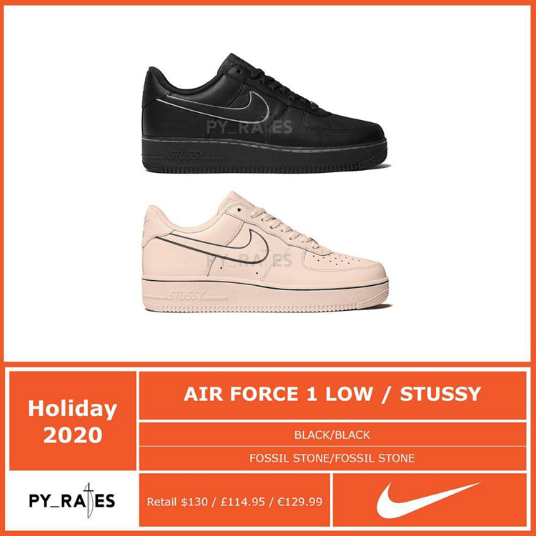 Stussy,Nike,Air Force 1  奢华质感显而易见！Stussy x Air Force 1 本月即将登场！