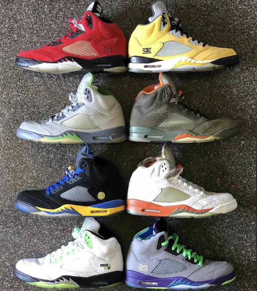 AJ5,Air Jordan 5,CZ5725-700,上脚  30 周年王炸配色！AJ5 “What The” 上脚也太骚了吧！