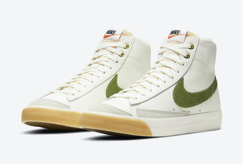 Nike,Blazer Mid ’77,DC1706-100  绿色蛇纹 Swoosh！全新 Blazer 近期发售！