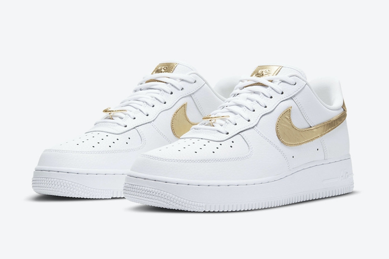 Nike,Air Force 1,DC2181-100  金色 Swoosh 点缀！全新 Nike Air Froce 1 Low 即将发售！