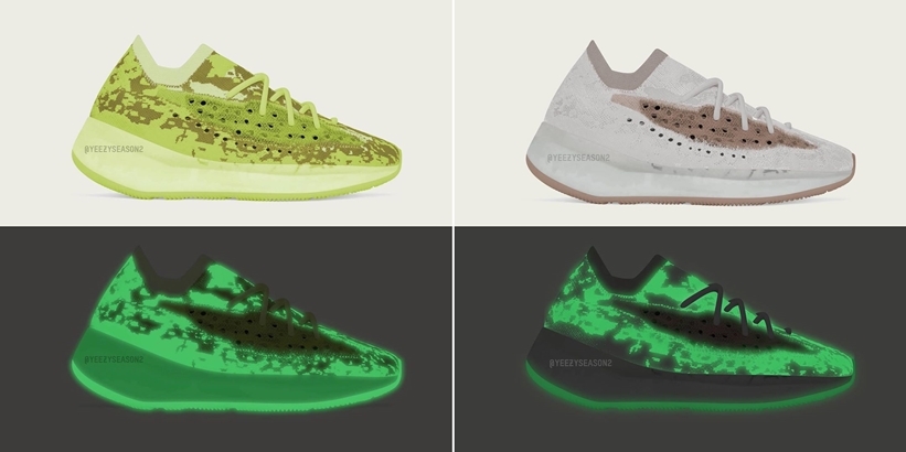 adidas,Yeezy Boost 380  配色越出越奇葩！两双夜光 Yeezy 380 年底发售！