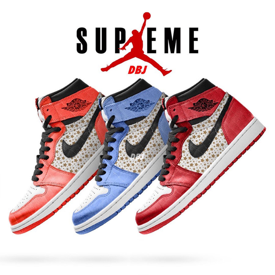 Supreme,Air Jordan 1,AJ  Supreme x Air Jordan 1 最新消息！鞋身细节有变化！