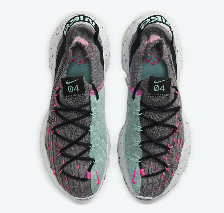Nike,Space Hippie 04,CD3476-00  灰绿撞色太吸睛！这款全新 Nike Space Hippie 04 你打几分？
