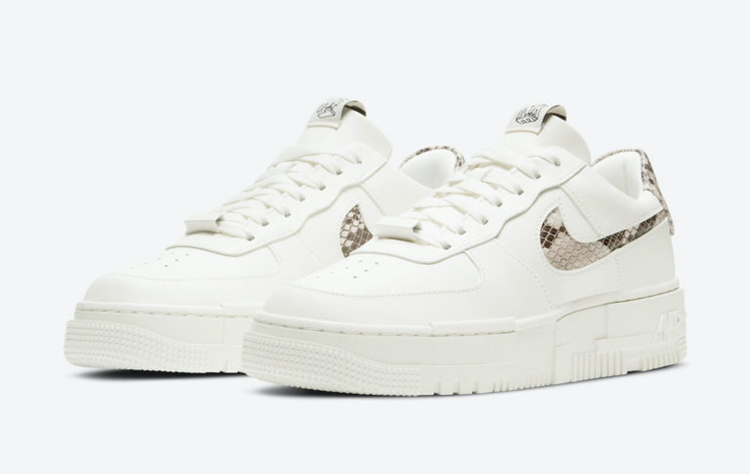Nike,Air Force 1 Pixel,CV8481-  蛇纹点缀搭配鸳鸯设计！Air Force 1 Pixel 新成员来了！