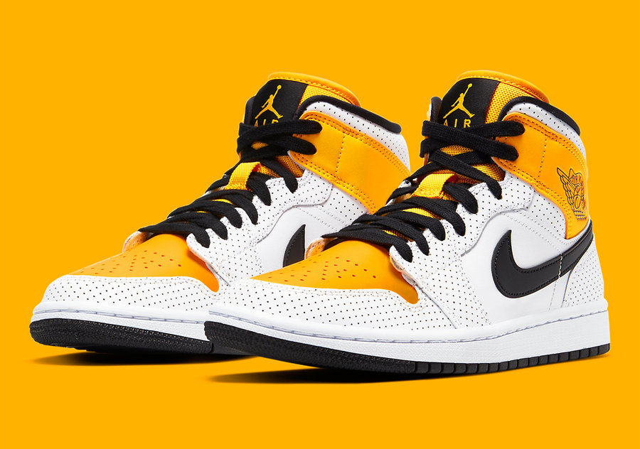 Air Jordan 1 Mid,Laser Orange,  超高辨识度！白橙 Air Jordan 1 Mid 首度曝光！