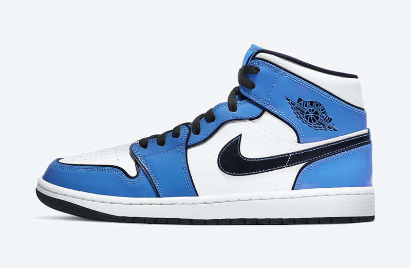 AJ1,Air Jordan 1 Mid,Signal Bl  经典白蓝造型！全新配色 Air Jordan 1 Mid 官图释出！