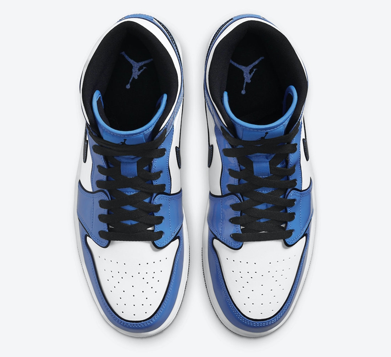 AJ1,Air Jordan 1 Mid,Signal Bl  经典白蓝造型！全新配色 Air Jordan 1 Mid 官图释出！