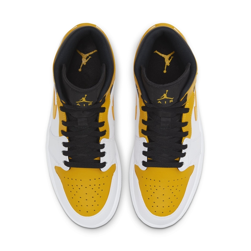 AJ1,Air Jordan 1,Mid  超吸睛白黄配色！全新 Air Jordan 1 Mid 释出官图！