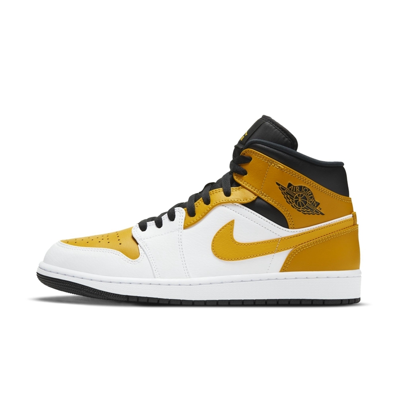 AJ1,Air Jordan 1,Mid  超吸睛白黄配色！全新 Air Jordan 1 Mid 释出官图！