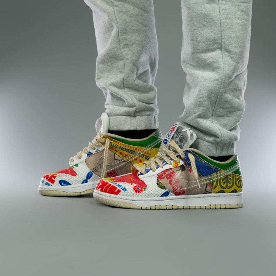 Nike,Dunk Low SP,Thank You For  编织袋拼接？！鞋舌能藏钱的全新 Dunk 上脚曝光，明年发售！