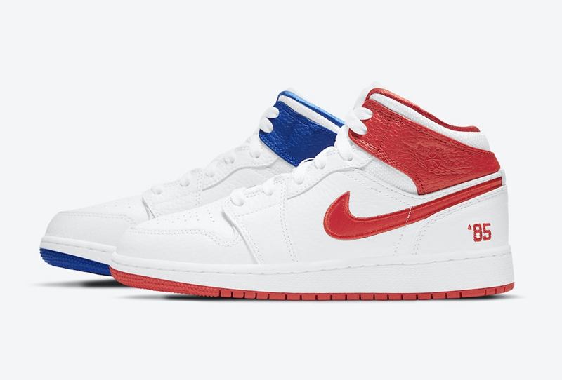 AJ,AJ1 Mid,Air Jordan 1 Mid GS  经典红蓝鸳鸯造型！全新 AJ1 Mid 官图释出！