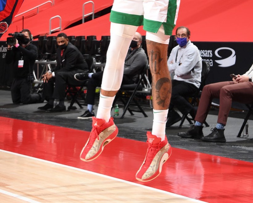 Air Jordan 35,AJ35,明星,上脚  把文身印在鞋上！Air Jordan 35 塔图姆 PE 配色曝光