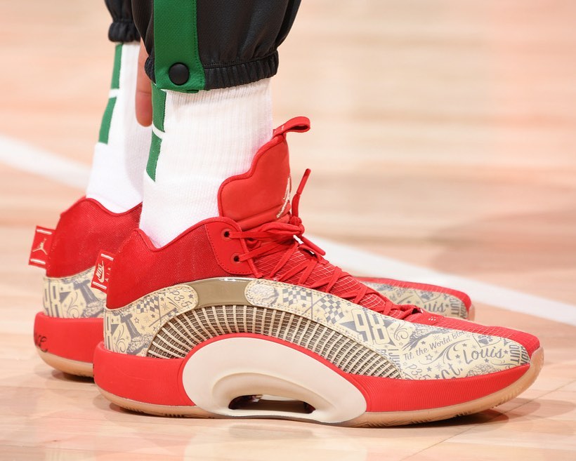 Air Jordan 35,AJ35,明星,上脚  把文身印在鞋上！Air Jordan 35 塔图姆 PE 配色曝光