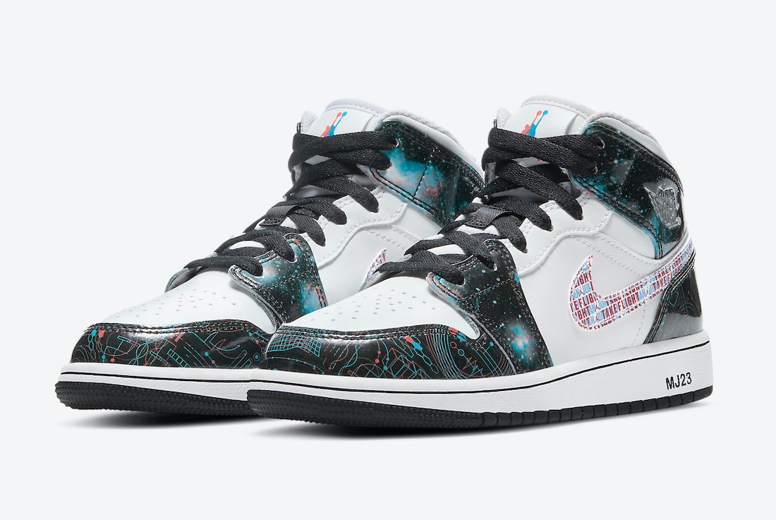 Air Jordan 1 Mid,Take Flight,B  看着就晕！星空 3D 主题又来了！这次居然还是 AJ1！
