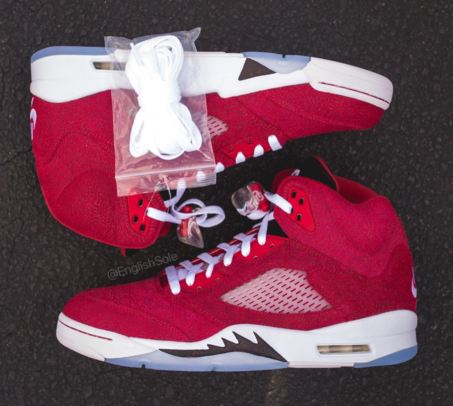 Air Jordan 5,AJ5,PE,Oklahoma  桃红色爆裂纹太迷人！全新配色 AJ5 曝出实物细节！