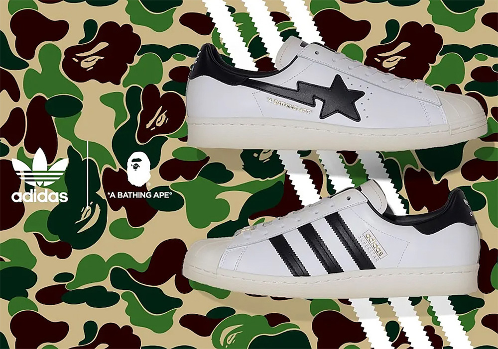 BAPE,adidas,Superstar  三道杠 + BAPESTA！BAPE x adidas 贝壳头有点厉害！