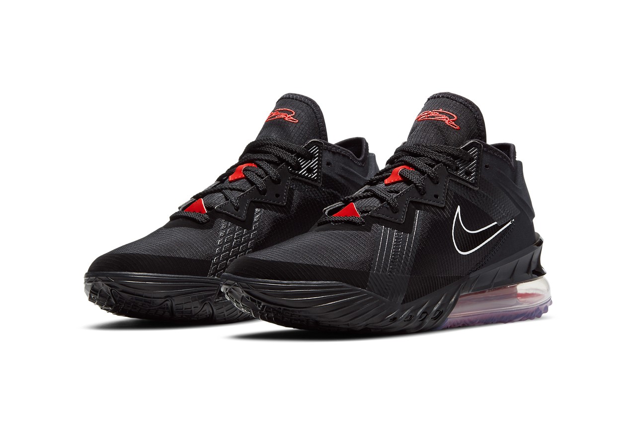LeBron 18 Low,Nike,  经典黑红装扮！全新 Lebron 18 Low 即将发售！