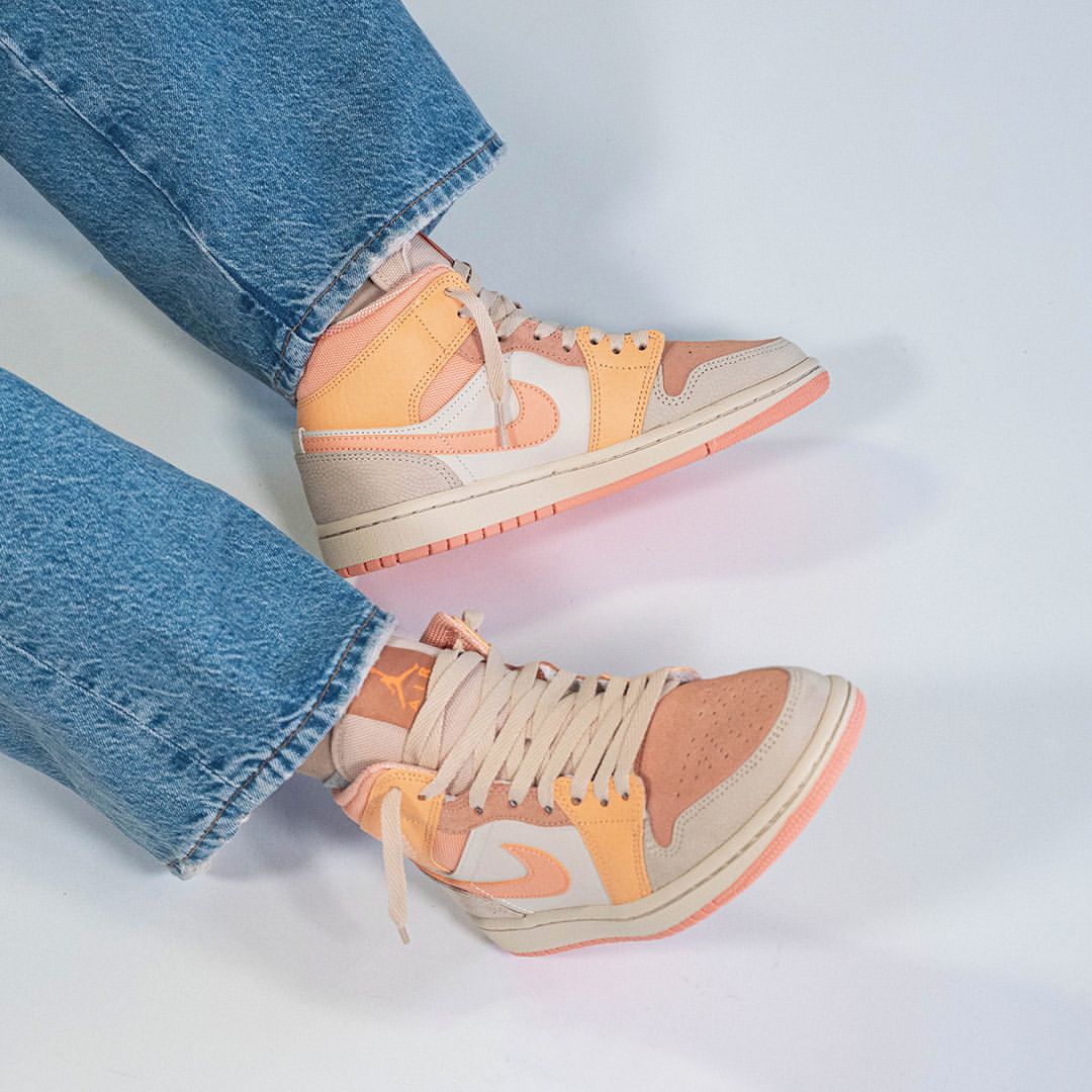 Air Jordan 1 Mid,Nike,  「春季限定」配色！全新 Air Jordan 1 Mid 上脚图来了！