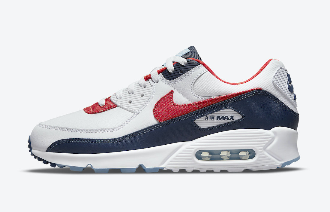 Nike,Air Max 90, DJ5170-100,US  单宁牛仔 Swoosh！美国队配色 Nike Air Max 90 官图曝光！