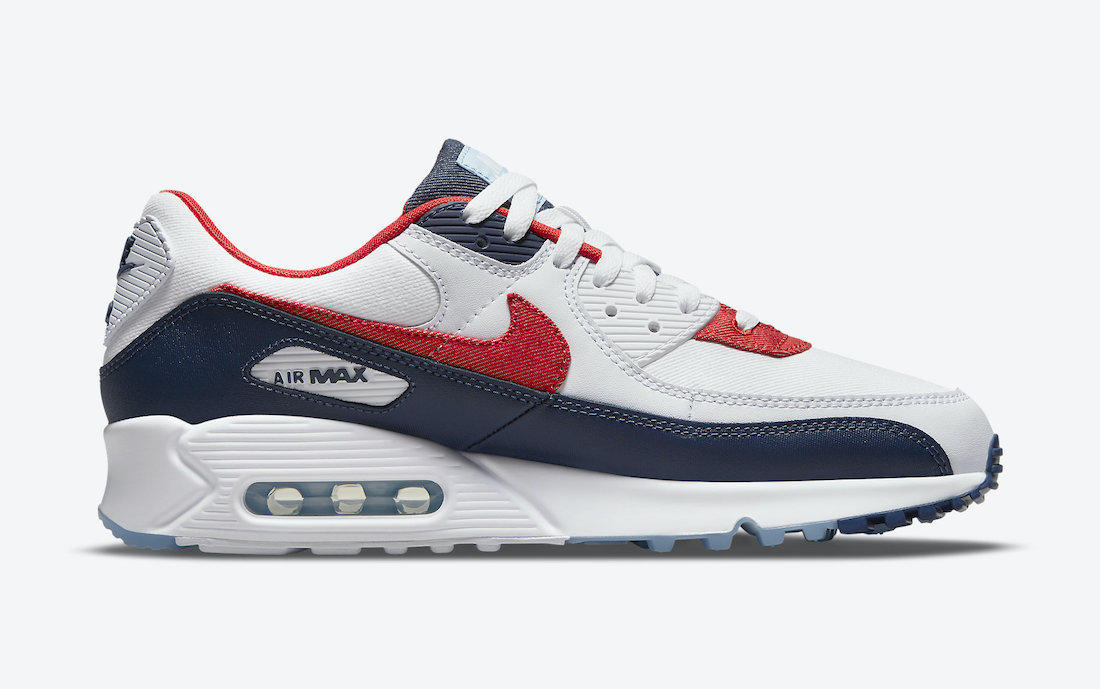Nike,Air Max 90, DJ5170-100,US  单宁牛仔 Swoosh！美国队配色 Nike Air Max 90 官图曝光！