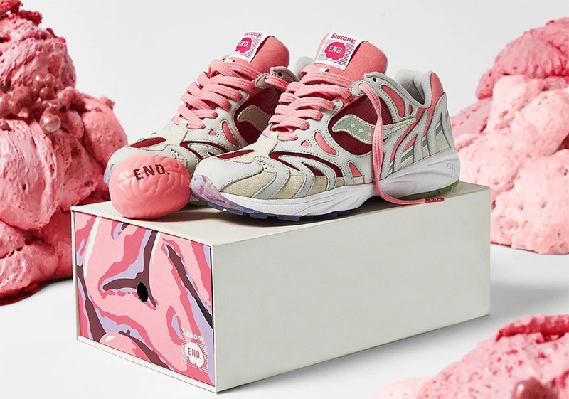 END,Saucony,Azura 2000,The Bra  粉色大脑造型！Saucony 携手 END. 推出全新联名！