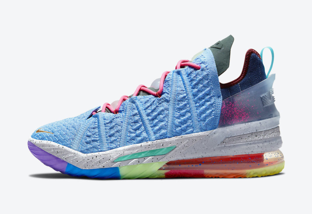Nike,LeBron 18,  彩色外底！全新 “What The” 配色 LeBron 18 官网上架！
