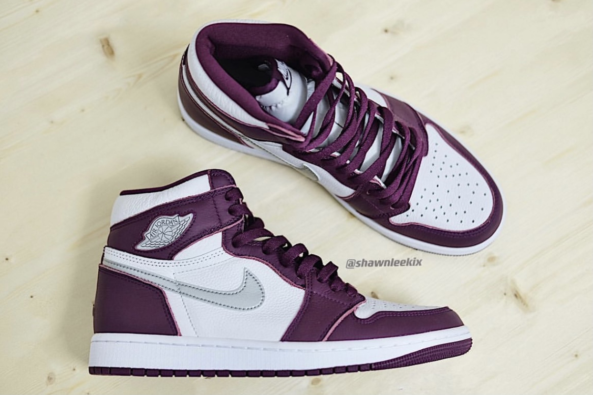Jordan,AJ1,Air Jordan 1 Hi,555  经典「波尔多」配色！最新 Air Jordan 1 Hi 实物图曝光！