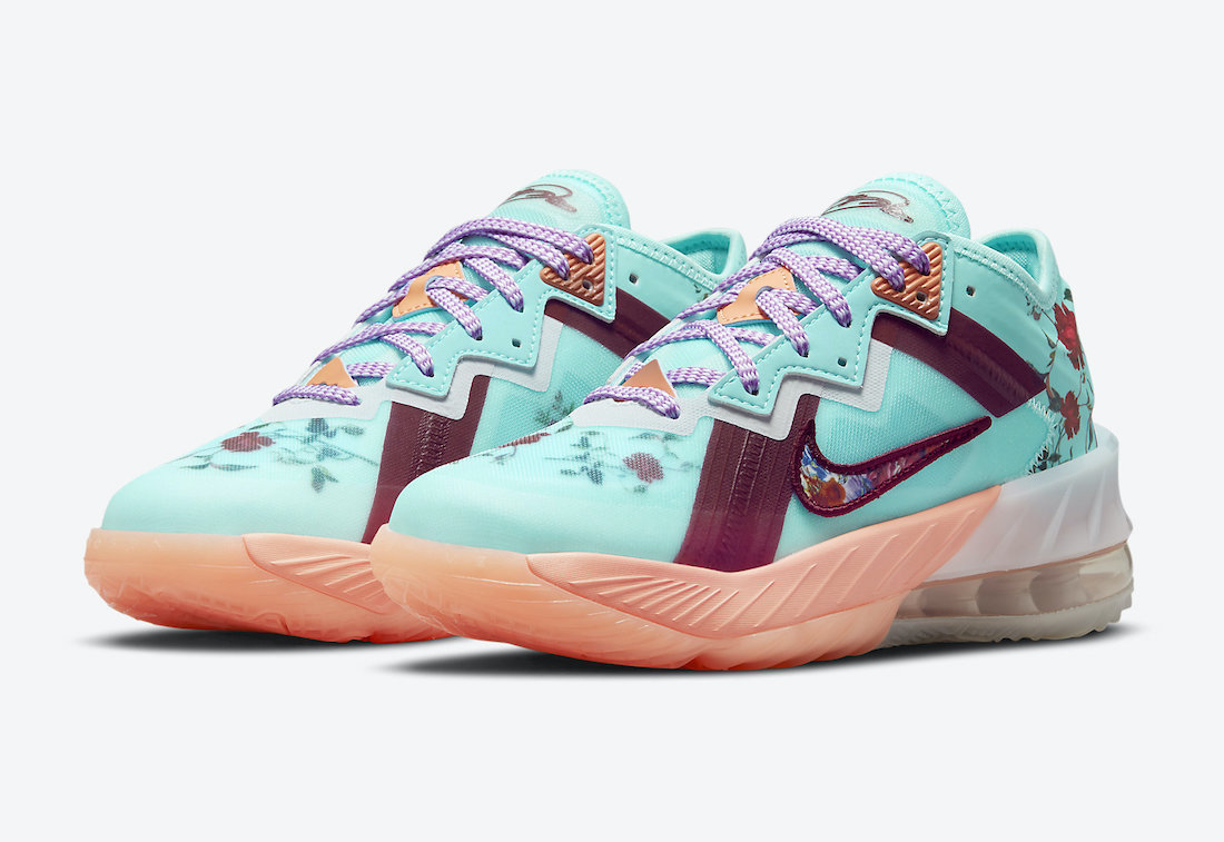 Nike,LeBron 18 Low,Floral,  「小花」配色！全新 LeBron 18 官图曝光！