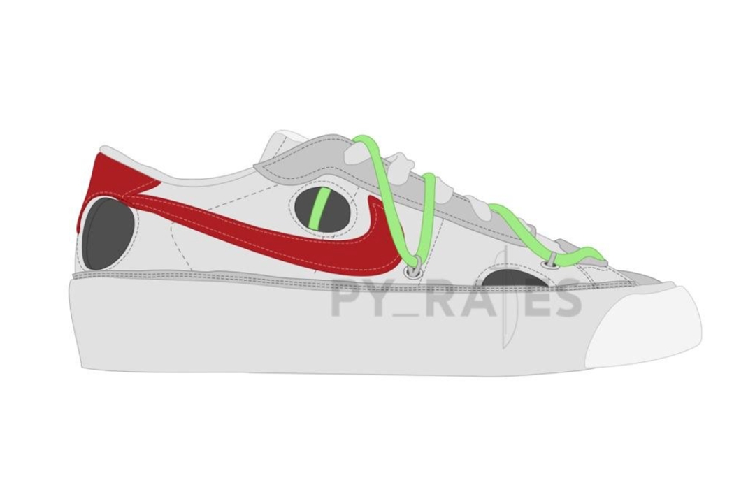 OFF-WHITE,Nike,Blazer Low  解构造型 +「番茄炒蛋」配色！第二双 OW x Blazer 实物首次曝光！