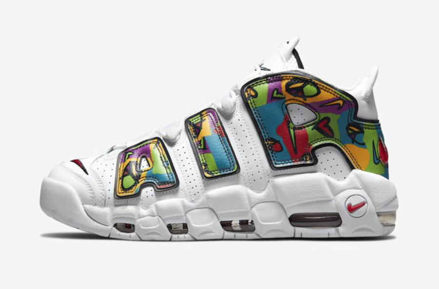 Nike,Air More Uptempo,Peace, L  多彩图形印花！Air More Uptempo 全新配色曝光！