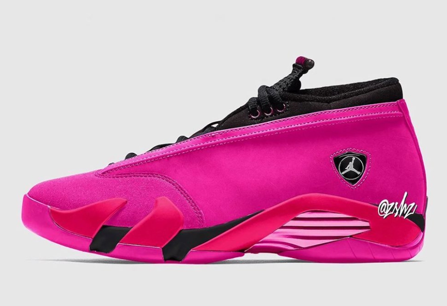 AJ,Air Jordan 14 Low WMNS,Shoc  死亡芭比粉！全新配色 Air Jordan 14 Low 渲染图曝光
