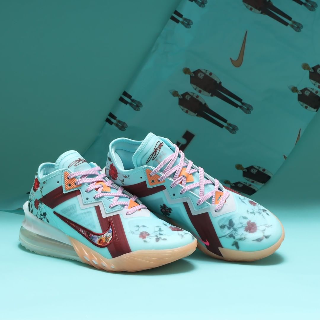 Nike,LeBron 18 Low,Floral,CV75  高颜值花卉点缀！全新配色 LeBron 18 Low 实物曝光！