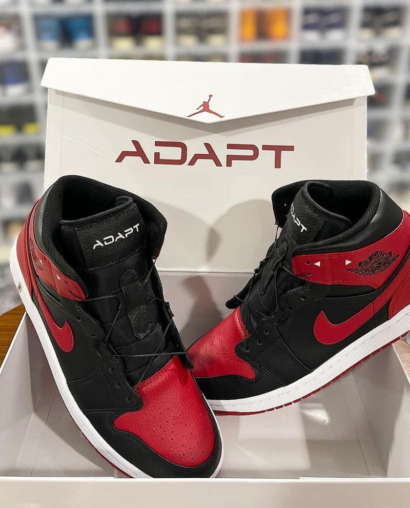 Air Jordan 1,Adapt,Air Jordan  求求了快市售！自动系带黑红 AJ1 Adapt 实物曝光！