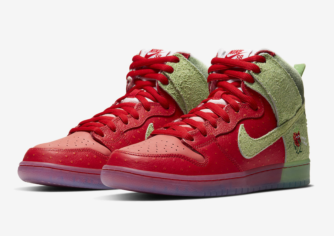 Nike,SB Dunk High,CW7093-600,发  市价两万！「咳嗽草莓」SB Dunk 终于要发售了！